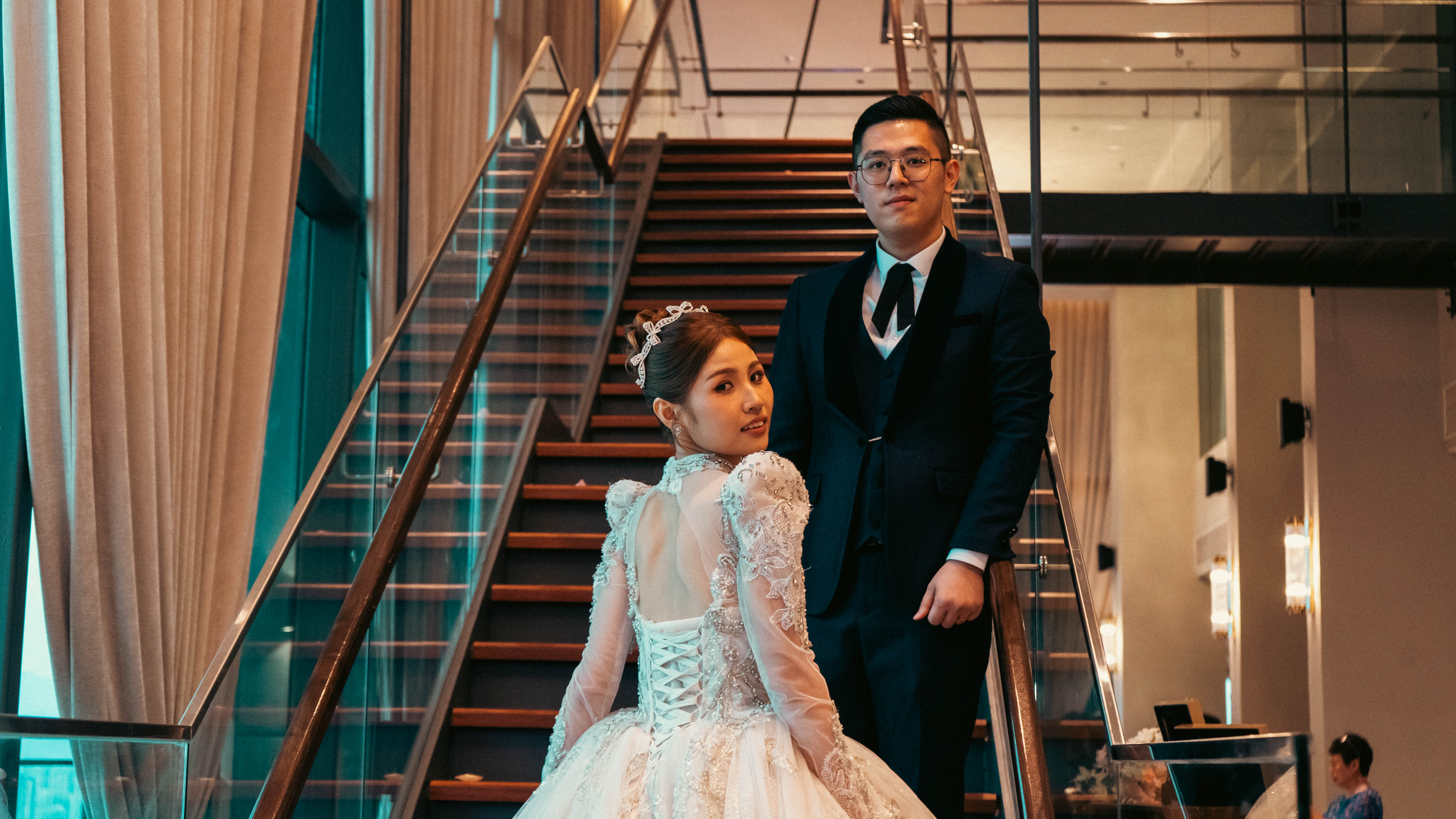 Tik Fong and Chi Hui romantic moment rooftop KL skyline